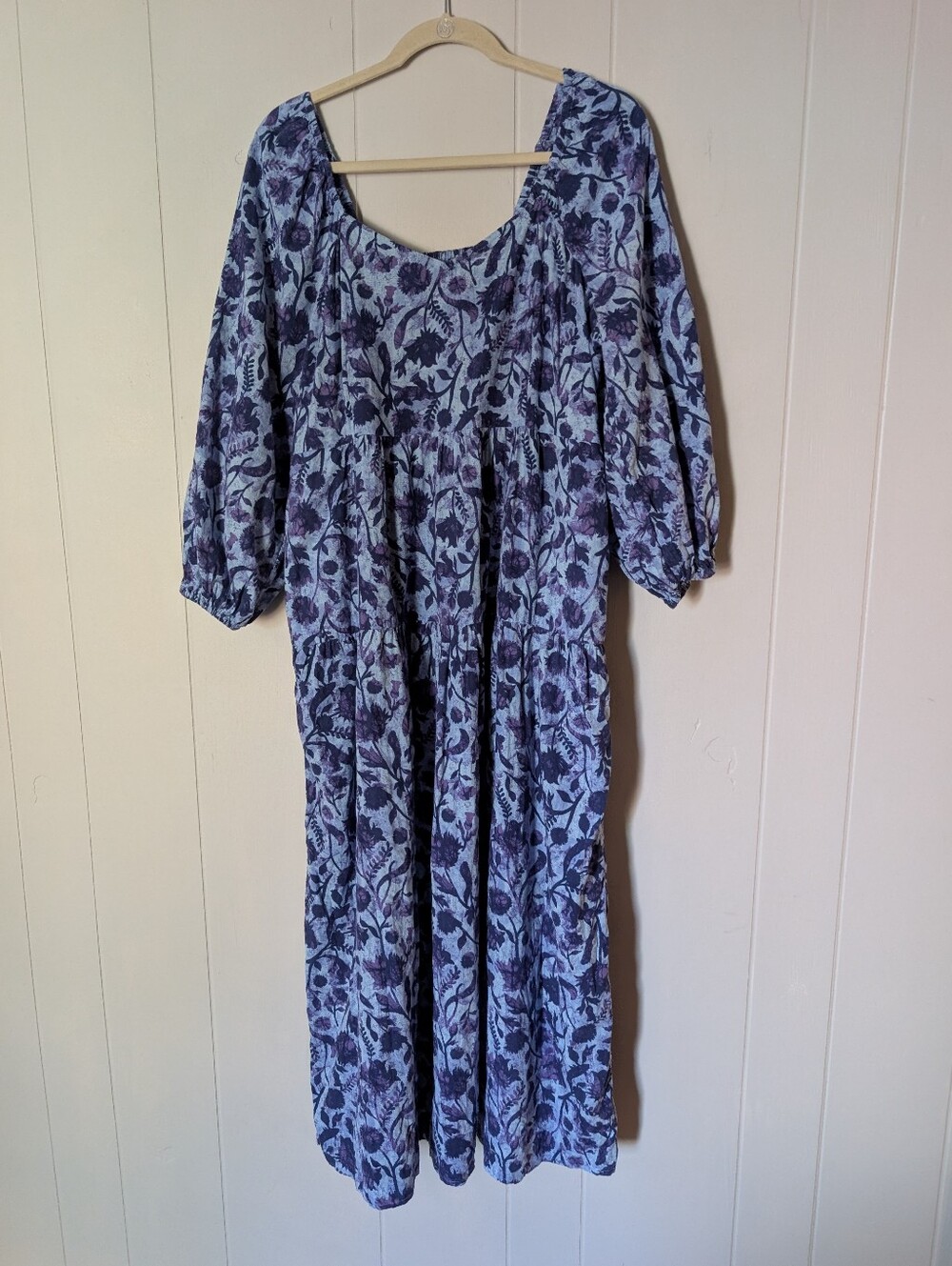 Universal Thread Blue & Purple Floral Maxi Dress